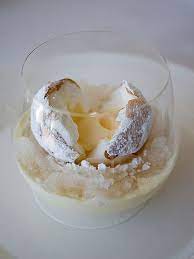 This recipe for snow egg is a rich and decadent way to show the people you invited just how much they mean to you. White Nectarine Snow Egg Innards Food Cooking And Baking Gourmet Recipes