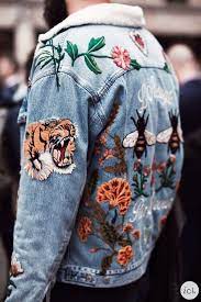 Hardtshapedbox Fashion Denim Jacket Patches Gucci Denim