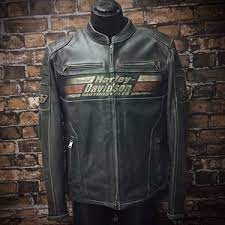 Harley Davidson Perforated Leather Jacket Distressed Leather Jacket Harley Davidson Harley
