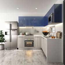 • ready to customize with a paint or stain of your choice • cabinets ship. China Oppein High Gloss Blue And Grey Stain Fitted Kitchen Cabinets China Stain Kitchen Cabinets Blue Kitchen Cabines