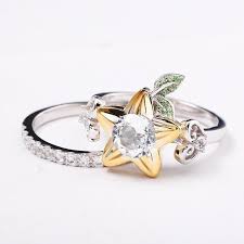 Star Fruit And Hearts Engagement Ring Promise Ring Wedding Ring Cosplay Jewelry Nerdy Geek Video Game Keyblade Star In 2021 Heart Engagement Rings Kingdom Hearts Ring Heart Engagement