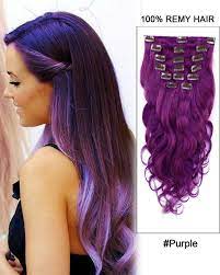 You will have a dark purple color on your hair when you go to the hair salon and ask the hairdresser to help you dye your hair purple. Clip In Purple Hair Extensions Human Hair Extensions Clip In Hair Extensions