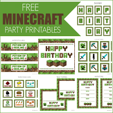 Minecraft Party Printable Downloads Minecraft Party Activities Minecraft Party Printables Minecraft Birthday