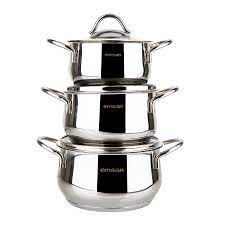 Emsan cemre 6 parça midi tencere seti çelik. Emsan Cemre Induksiyon Tabanli 6 Parca Midi Paslanmaz Celik Tencere Seti Emsan