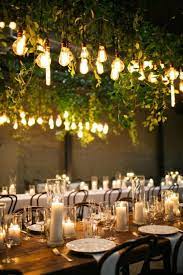 Overhead Decor And Chandeliers 25 Edison Bulb Wedding Ideas For A Bit Of Edge Wedding Ceremony Candles Decor Candles Reception Candlelit Reception