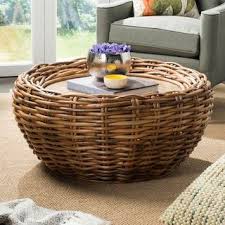 Safavieh Round Wicker Coffee Table Kohls In 2020 Wicker Coffee Table Rattan Coffee Table Coffee Tables For Sale
