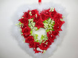 Cœur Rouge En Plume Decoration De Porte De Mariage Couronne De Porte D Ete De Couronnes De Porte Decoration Porte Plume Decoration