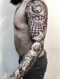 125 Best Sleeve Tattoos For Men Cool Ideas Designs 2021 Guide Christian Sleeve Tattoo Tattoo Sleeve Designs Black And Grey Tattoos Sleeve