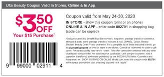 Ulta Coupon 3 50 Promo Code May 2020 3 50 Off Your 15 Purchase In 2020 Ulta Coupon Ulta Coupons