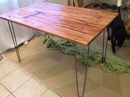 Interior Dining Room Square High Gloss Finished Ikea Wood Dining Table With Standard Eased Edge Profile Hairpin Leg Dining Table Dining Table Legs Dining Table