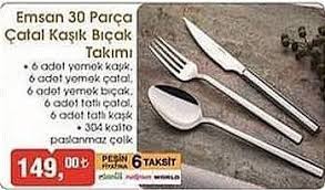 Bu malzemelerin takıma sağlamış olduğu ışıltı ve. Emsan Catal Kasik Bicak Takimi 30 Parca Indirimde Market