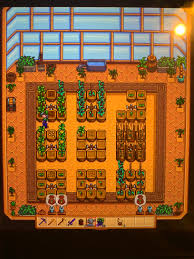 What is a greenhouse in stardew valley? Here Is My Current Greenhouse Setup Can Anyone Explain Why My Sprinklers Aren T Watering The Crops They Ve Been There For Three Days With No Crop Growth Stardewvalley