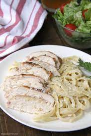 Season the chicken with salt and pepper, then drizzle olive oil on a grill pan or skillet. Grilled Chicken Alfredo Pasta Snappy Gourmet