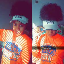 Visors Are Coming Back In Style Looks Cute With Puffs Hair Puff Natural Hair Puff Natural Hair Styles