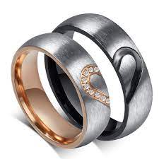 Aij Arcoirisjewelry Couple S Matching Heart Ring His And Her Wedding Band In Stainless Steel For Men And Women Comfort Fit Walmart Com In 2020 Matching Promise Rings Engagement Rings Couple Couples Ring Set