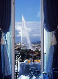 The View Of Jet D Eau In Lake Geneva From The Presidential Suite Of Hotel D Angleterre Geneva Hotels Su Geneva Hotel Switzerland Hotels Geneva Switzerland