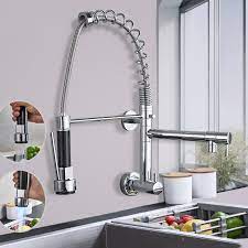 The basic functioning of those faucets is also good. Chrome Kitchen Faucet Wall Mounted 360 Degree Pull Down Stream Sprayer Taps Shopee Malaysia