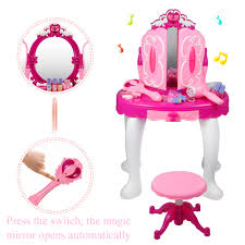 4.2 out of 5 stars. Princess Dressing Makeup Table Princess Girls Kids Vanity Table And Chair Beauty Play Set With Mirror Working Hair Dryer Pretend Princess Girls Makeup Accessories Pink Birthday Gift Walmart Com Walmart Com