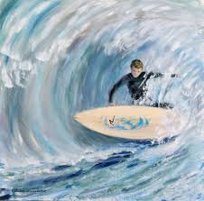 The Wild Ride Surfing Oil Painting By Eileen Williams Surf Art Oil Painting Artistic Photography