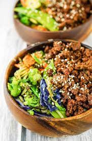 Healthy Korean Ground Beef With Vegetables Slender Kitchen Recipe Ground Beef Recipes Healthy Healthy Beef Recipes Beef Recipes