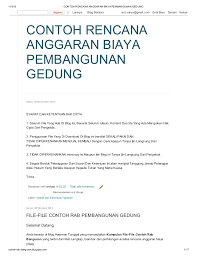 Secara garis besar dokumen ded adalah suatu dokumen yang berupa : Contoh Rencana Anggaran Biaya Pembangunan Gedung Di Blog Http Conto
