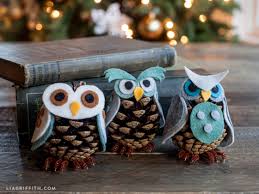 Owl centerpiece sticks, owl party decorations, owl 1st birthday. Pine Cone Owl Ornaments Kid S Craft Lia Griffith