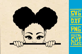 Download Peeking Girl Afro Puffs Graphic By Svgyeahyouknowme Creative Fabrica PSD Mockup Templates