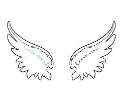 Starting off with the longest feather, paste glue on the bottom third of the feather. How To Draw Angel Wings In A Few Easy Steps Easy Drawing Guides