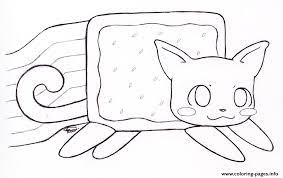 A real life poptart cat in space. Nyan Cat By Kitty Coloring Pages Printable