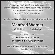 Traueranzeigen von Manfred Werner