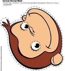 Free Printable Character Face Masks Curious George Birthday Party Curious George Party Curious George Birthday