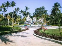 Beautiful Tropical Garden Park On A Sunny Day In A Long Dry Season Tangguwisia Village North Bali Indonesia
