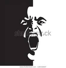 Black And White Vector Face Screaming Face Shout Black White Vector Stock Vector Royalty Free 1283318407 In 2020 Graffiti Styles Black And White Drawing Black And White