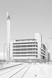 Dudok S Bijenkorf Zwart Op Wit Rotterdam Van Frans Blok Op Canvas Behang En Meer Rotterdam Architectuur Ontwerp School Architectuur