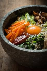 Korean Dolsot Bibimbap Recipe White Rice Topped With Vegetables Served In A Searingly Hot Stone Bowl In 2021 Bibimbap Recipe Dolsot Bibimbap Bibimbap Recipe Easy