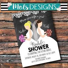 Any Color Bride Wars Joint Bridal Shower Chalkboard Lace Floral Best Friends 2 Wedding Shower Invitation Wording Wedding Shower Brunch Bridal Shower Chalkboard