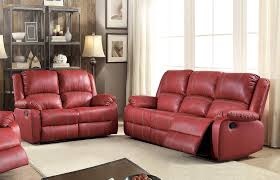 89 faux leather square arm sofa fabric: Buy Acme Zuriel R 52150 Reclining Set 2 Pcs In Red Faux Leather Online