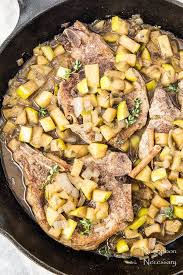 Cinnamon Spiced Pork Chops With Apple Cider Apples Onions Apple Pork Chops Pork Pork Chops