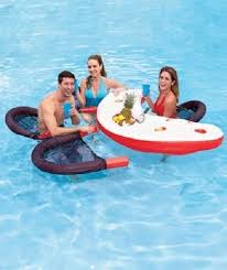 Floating Pool Bar Stools Chairs Party Beach Raft Toy Lake Cocktail Swim Table Boias Para Piscina Ideias De Piscina Piscina