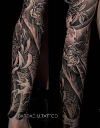 Japanese Tattoo Japanese Sleeve Black And Grey Japanese Tattoo Full Sleeve Tattoo Bardadim Tattoo H Sleeve Tattoos Full Sleeve Tattoos Best Sleeve Tattoos
