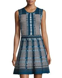 Td30r Leota Sleeveless Fit And Flare Dress Marine Mist Fit And Flare Dress Stretch Knit Dress Fit And Flare