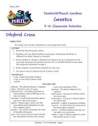 Tt or tt = talltt = short gg or gg = greengg = white tg tg tg tg homozygous offspring of a dihybrid cross. Dihybrid Crosses Sea World