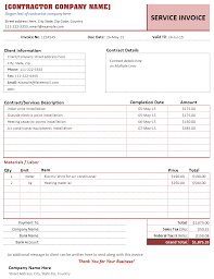 Contractor Invoice Template Free Download Invoice Template Invoice Template Word Estimate Template