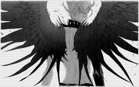 Anime Angel With Black And White Wings Fallen Angels Via Tumblr Anime Angel Anime Drawings Boy Fallen Angel