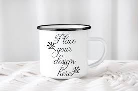Black Rim Enamel Camp Mug Mockup Graphic By Leo Flo Mockups Creative Fabrica Design Mockup Free Metal Cups Free Psd Mockups Templates