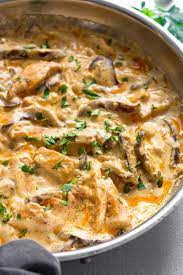 Chicken Mushroom Stroganoff The Most Delicious Recipe Lavender Macarons European Dishes Recipes Chicken Recipes