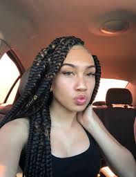 Black And Blue Box Braids On Light Skin Pin On Clear Skin Baddies
