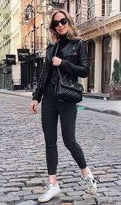 35 Inspiring Ways To Wear A Leather Jacket Casual Fall Outfits Casual Outfits Fashion