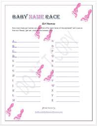 Baby showers are a celebration of life and as such deserve to be planned with that in mind. Baby Name Race Game Girl Baby Shower Printables Baby Shower Prizes Free Printable Baby Shower Games