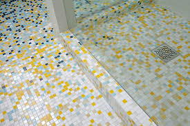 20% off with code supersavezaz. Close Up On Small Gray White And Yellow Tile Bathroom Floor With Fading Effect Of Navy And Light Blue Hgtv